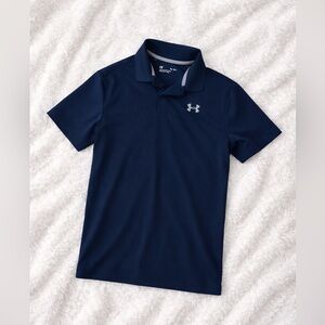 Under Armour Youth Large Deep Blue Polo Shirt Like New